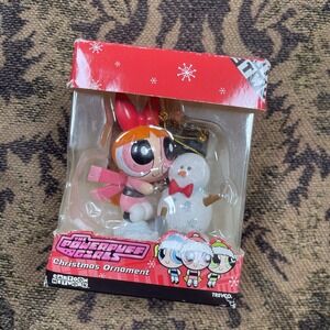 Vtg Y2K Powerpuff Girls Blossom Snowman Christmas Ornament Cartoon Network